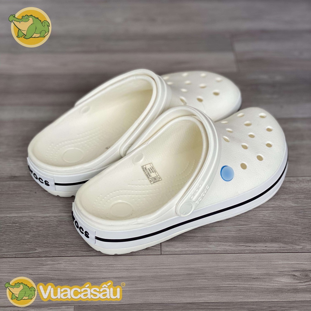 Dép CROCS CROCBAND CLOG Nam Nữ Trắng , Form đẹp, Mềm Nhẹ và Êm Ái, Không mùi, chống trơn trượt - Vua Cá Sấu