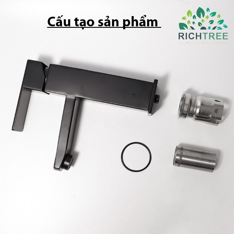 Vòi lavabo nóng lạnh Rictree RT-LVB18 +Tặng kèm bộ dây cấp nóng lạnh - Bảo hành 03 năm