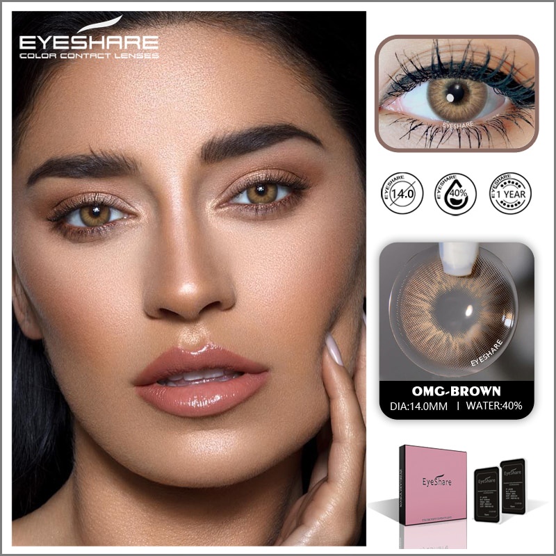 EYESHARE [Hàng mới về] Cặp kính áp tròng màu sắc tự nhiên dùng để trang điểm mắt