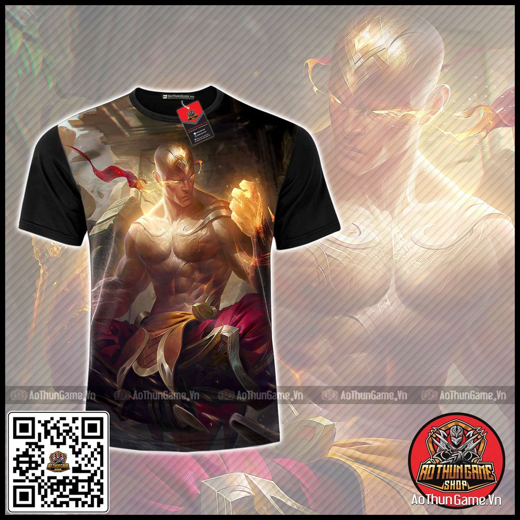 Áo liên minh huyền thoại Lee Sin Tuyệt Vô Thần (3D Đen) Áo đấu Game Tốc Chiến LMHT LoL Leesin (Shop AoThunGameVn)