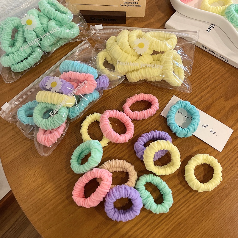 Set 5 Dây Buộc Tóc Co Giãn Hình Cây Kem Dễ Thương Cho Nữ