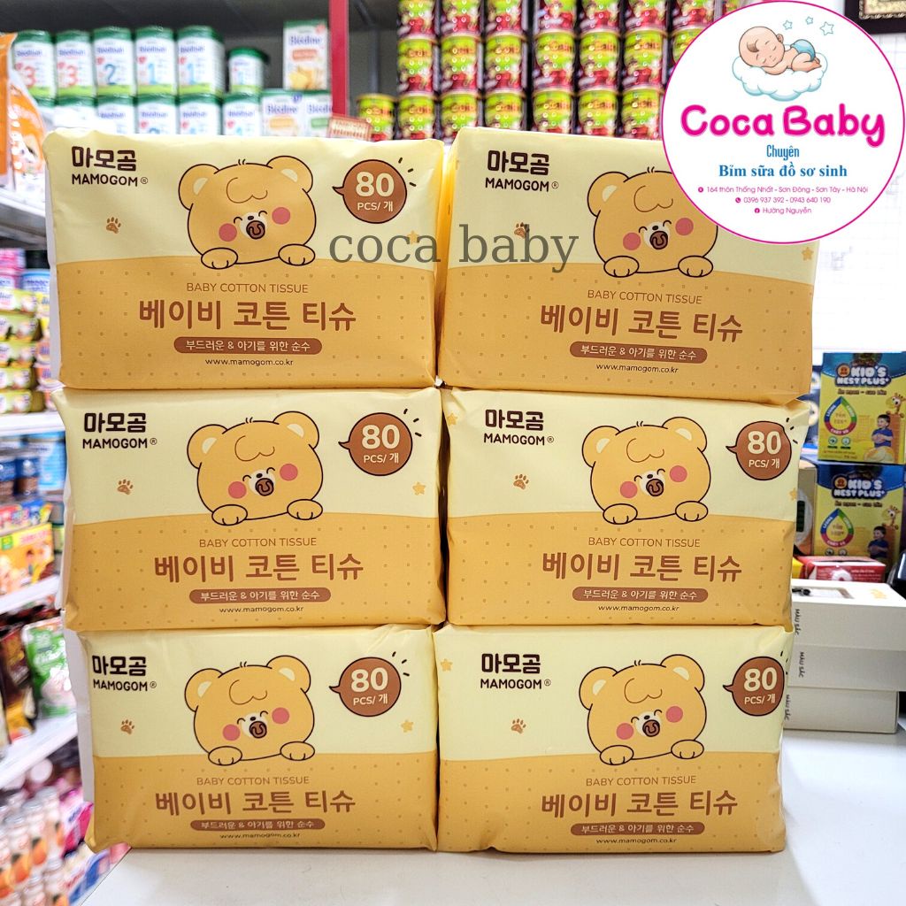Khăn vải khô đa năng organic cotton mềm mại cho bé MAMOGOM loại 80 tờ⚡FREESHIP⚡