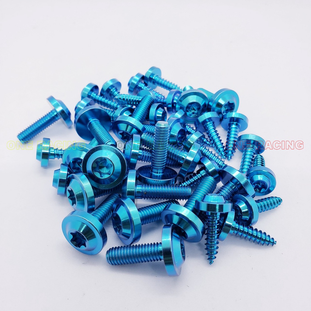 Full ốc titan sirius exciter winner wave sonic satria jupiter dàn áo xe máy, dòng ốc gr5 cao cấp, màu lục bảo