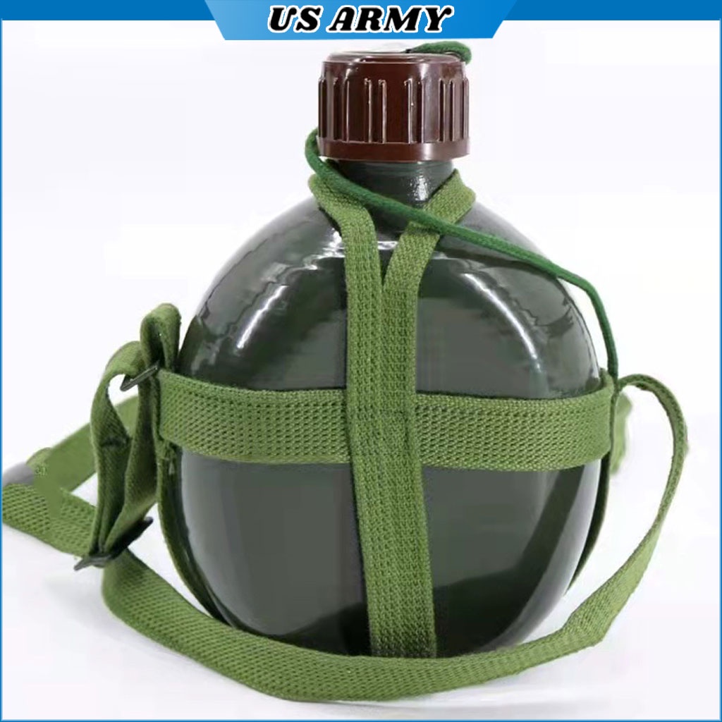 Bình Tông Nhôm Xanh Truyền Thống Đựng Nước Dung Tích 1,2L Tiện Dụng , Chất Liệu Vỏ Nhôm An Toàn Dây Đeo