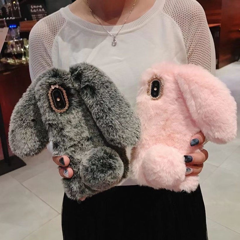 Ốp Lưng Lông Thỏ Ấm Áp Cho Iphone 7 8 Plus X Xs Max Xr Samsung Galaxy Note 9 8 S8 S9 S6 S7 Edge A8 A6 Plus | BigBuy360 - bigbuy360.vn