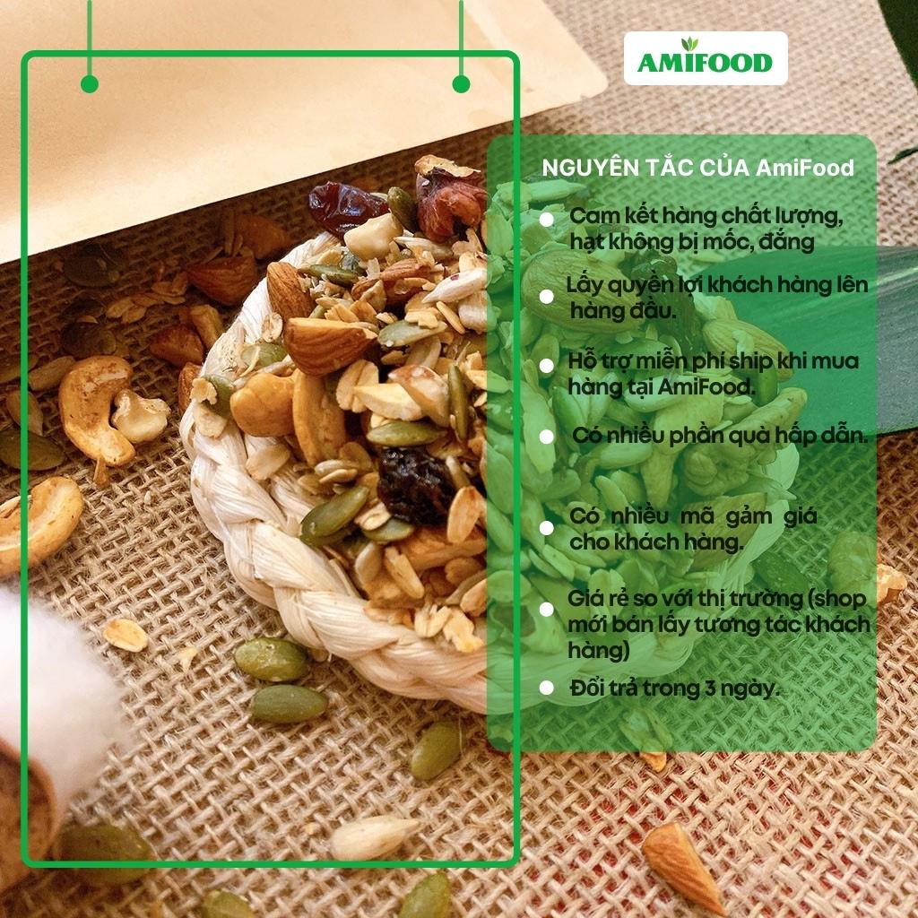 Granola Siêu Hạt Amifood, Ngũ Cốc Ăn Kiêng Giảm Cân, Ăn Vặt Mẹ Bầu Thêm Macca, Óc Chó, Hạt Điều, Hạnh Nhân