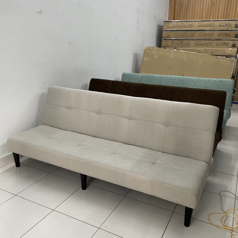 Sofa Giường - Sofa Bed bọc vải bố màu xám trắng - Hàng mới thanh lý xả kho