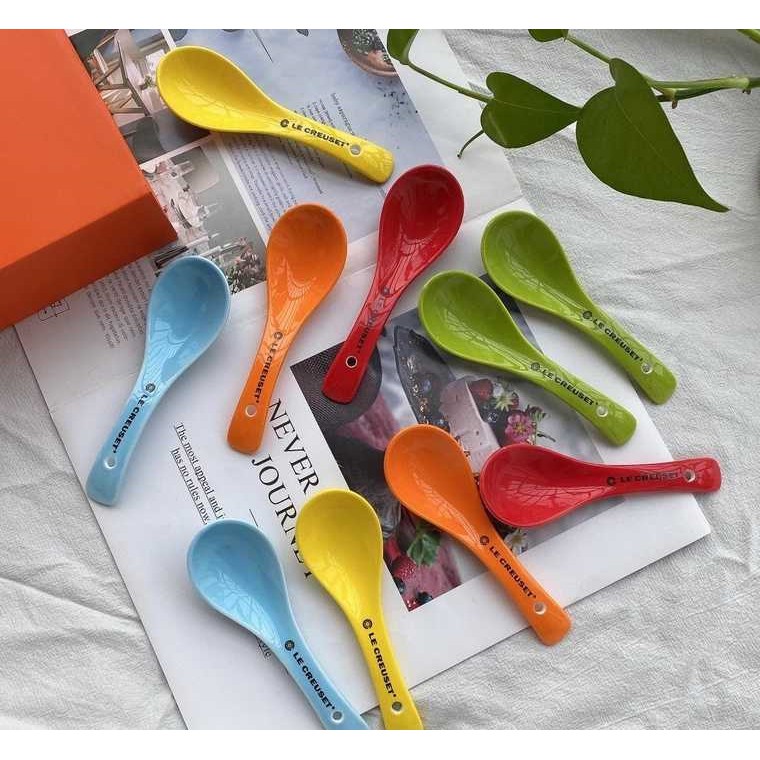 Thía sứ cao cấp Le Creuset- Pháp Bộ thìa sứ nhiều màu 10 chiếc