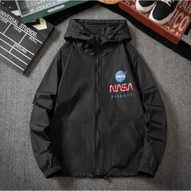 Mới Áo Khoác Có Mũ Trùm Chống Thấm Nước In Chữ Nasa X Coca Cola Size M-5xl Thời Trang Cho Nam Và Nữ