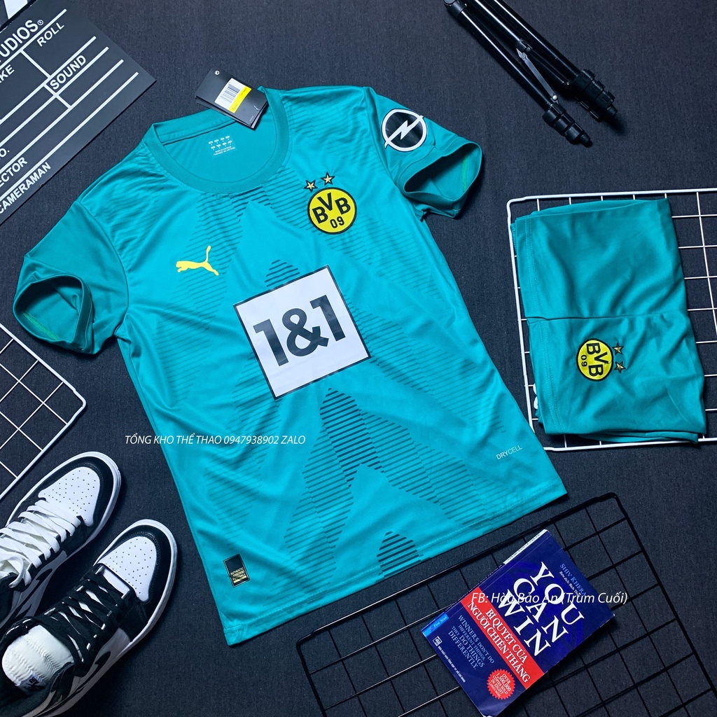 Quần áo bóng đá, đồ đá banh CLB Dotmund 2023 màu Xanh Sân Khách - Vải thun lạnh cao cấp
