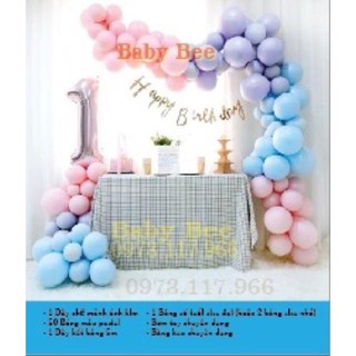 Combo Set bóng trang trí sinh nhật màu pastel