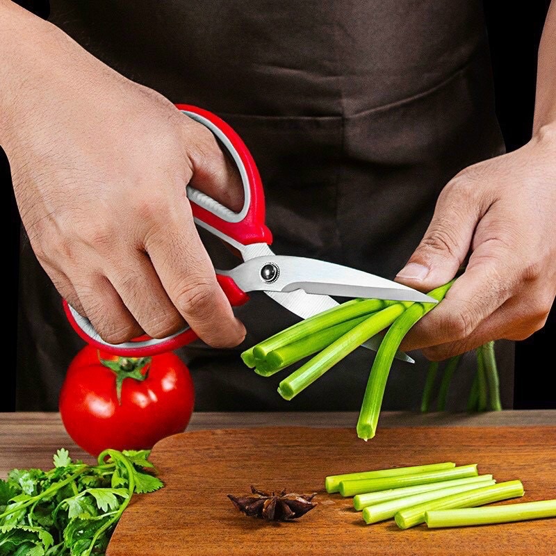Kéo cắt thức ăn, kéo dùng cho nhà bếp tay đệm cao su 08A