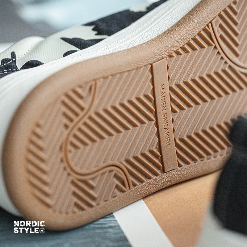 Giày canvas MADEN đế dày tăng chiều cao thoáng khí in họa tiết lá phong thời trang mùa hè cao cấp cho nam