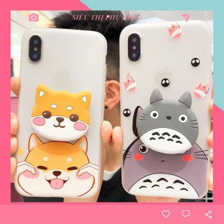ỐP LƯNG IPHONE - ỐP LƯNG CÚN YÊU VÀ TOTORO (Tặng Popsocket)