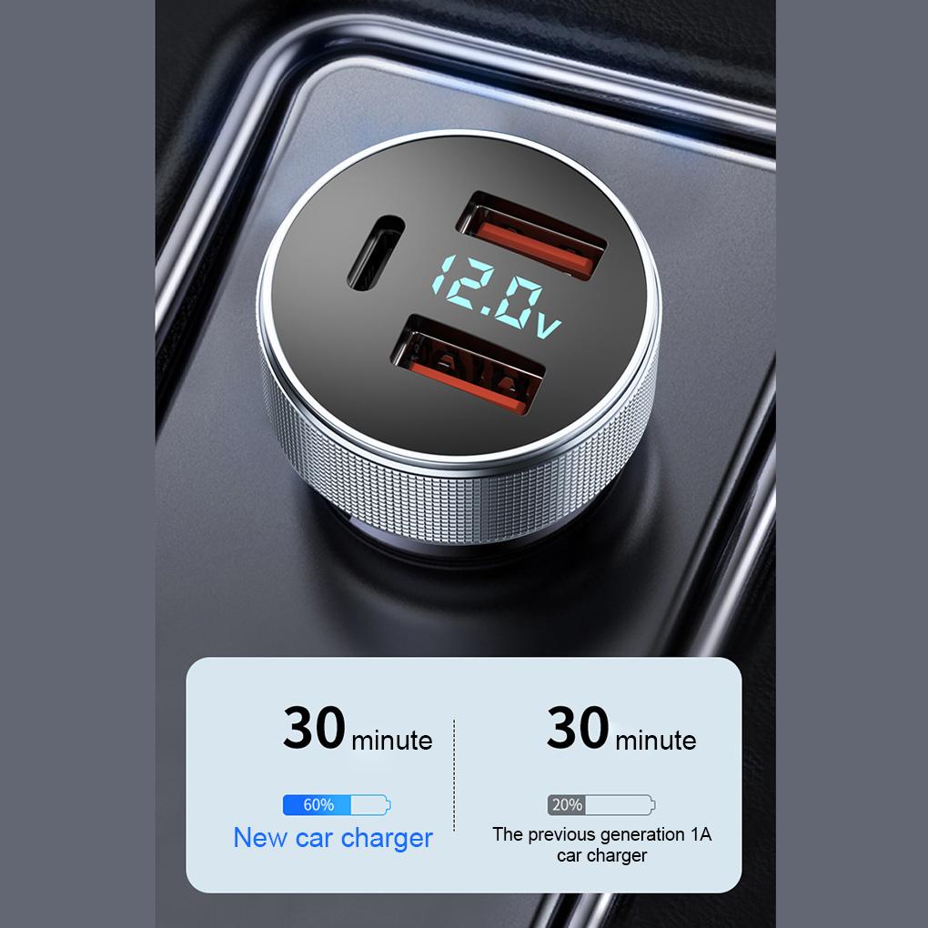 Bộ Sạc Nhanh 3 Cổng PD USB Bằng Hợp Kim Nhôm Cho Xe Hơi / Xe Tải