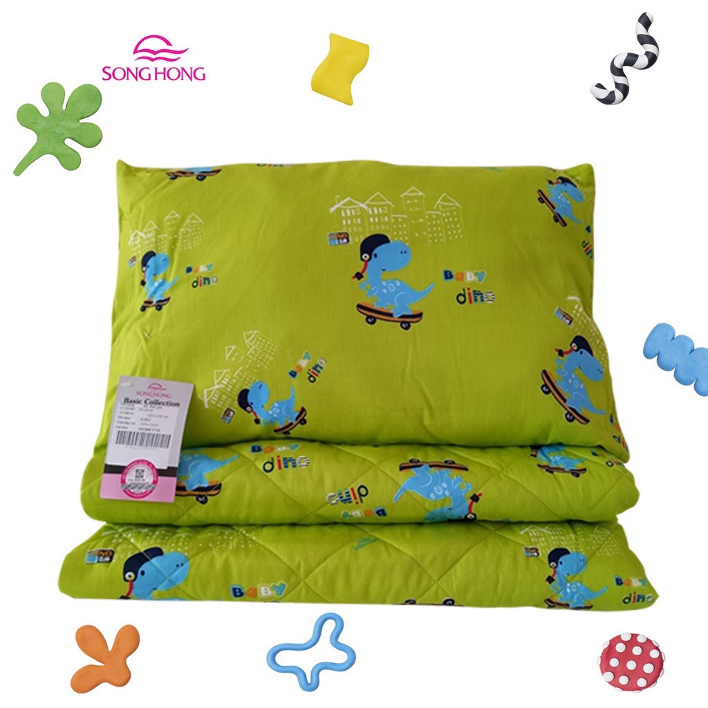Bộ chăn gối cho bé chất cotton Sông Hồng
