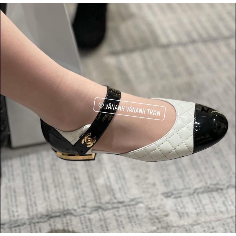 Sandal cn mũi tròn trần chỉ quai ngang đế bệt fullbox