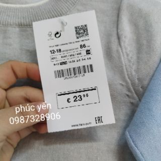 ÁO LEN TRƠN ZARA DÁNG BASIC BÉ TRAI SIÊU XỊN MỊN