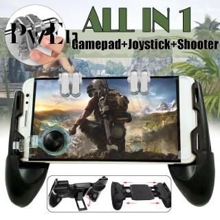 3 in 1 Mobile Gaming Gamepad Joystick +Controller Trigger + Fire Button for PUBG