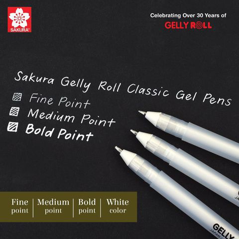 Bút Gel Trắng Sakura Gelly Roll Vẽ Trang Trí - Made in Japan