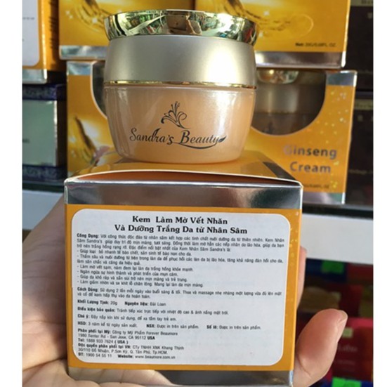 Kem làm mờ vết nhăn và dưỡng trắng da từ nhân sâm Sandra's Ginseng Cream 20g