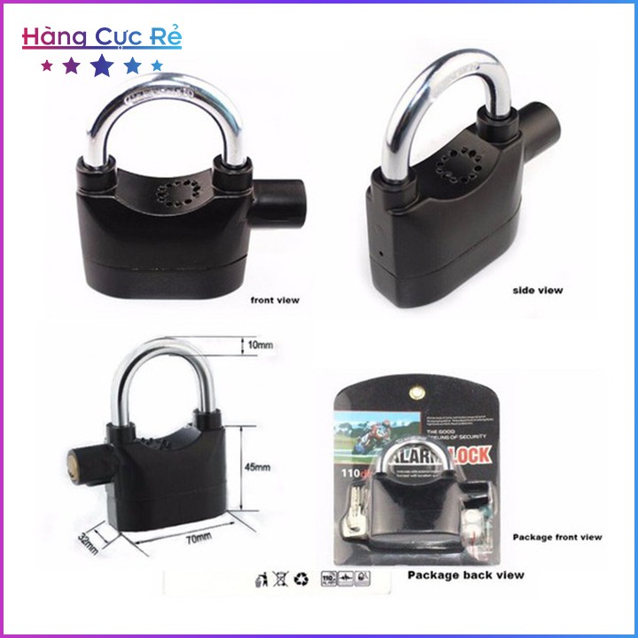 Combo 2 Ổ khóa chống trộm thông minh có còi hú Freeship Khóa Alarm clock cao cấp - Bảo hành 1 đổi 1 - Shop Hàng Cực Rẻ