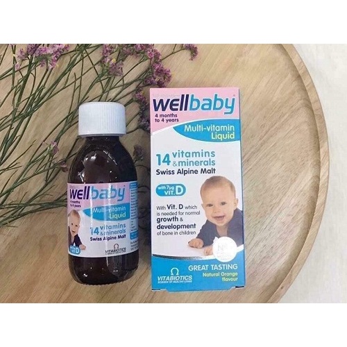 Vitamin tổng hợp Wellbaby Multi-vitamin Liquid 150ml tăng đề kháng, miễn dịch cho trẻ 6M - Herbaby