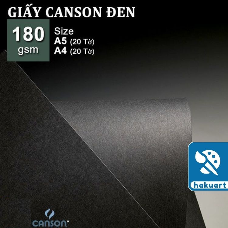 Giấy vẽ CANSON Đen 180gsm - Họa Cụ Hakuart