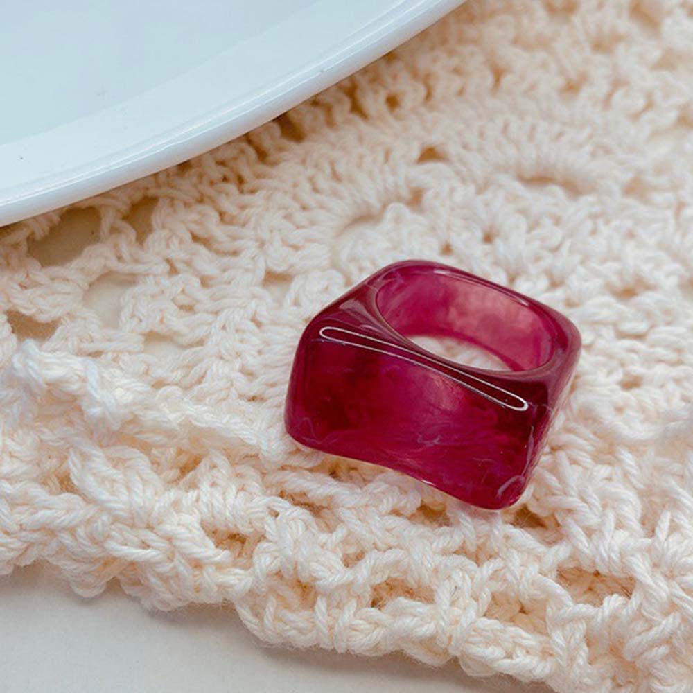 Nhẫn Nhựa Resin Nhiều Màu Sắc Phong Cách Vintage Thời Trang Hàn Quốc