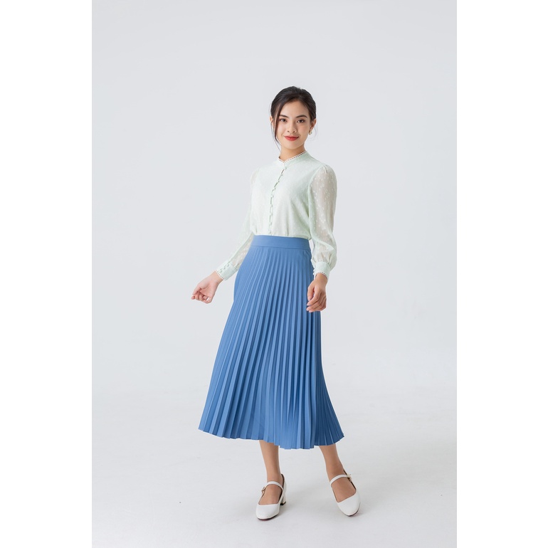 ÁO SƠ MI CỔ TRỤ VIỀN REN 5699