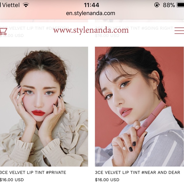 Son Kem Lì 3CE Velvet Lip Tint | BigBuy360 - bigbuy360.vn