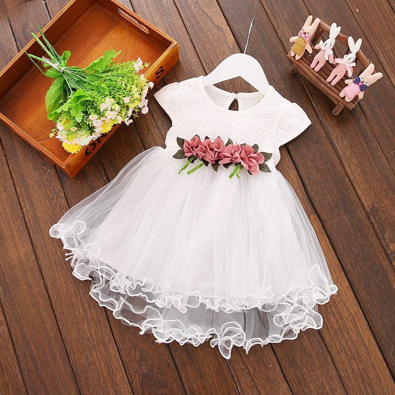 Đầm công chúa sát nách in hoa cho bé