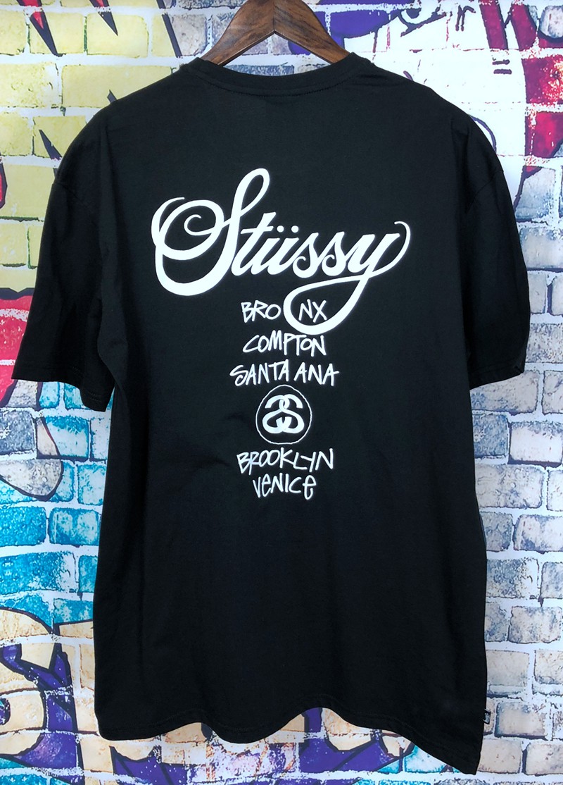 Áo thun tay ngắn in chữ Stussy trẻ trung hợp thời trang cho nam