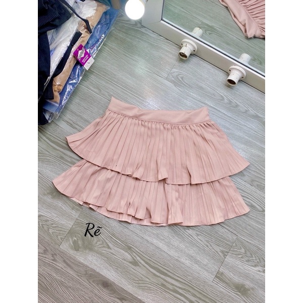 Chân váy 2 tầng dập ly 2 tầng xinh xắn