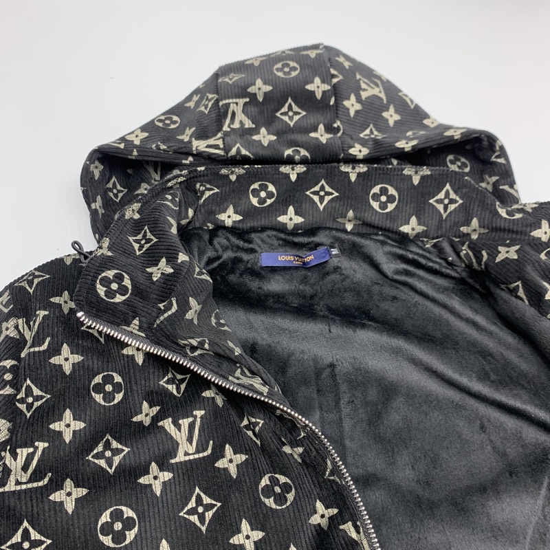 Áo khoác mũ hoa nhung lót lông bên trong cực chất