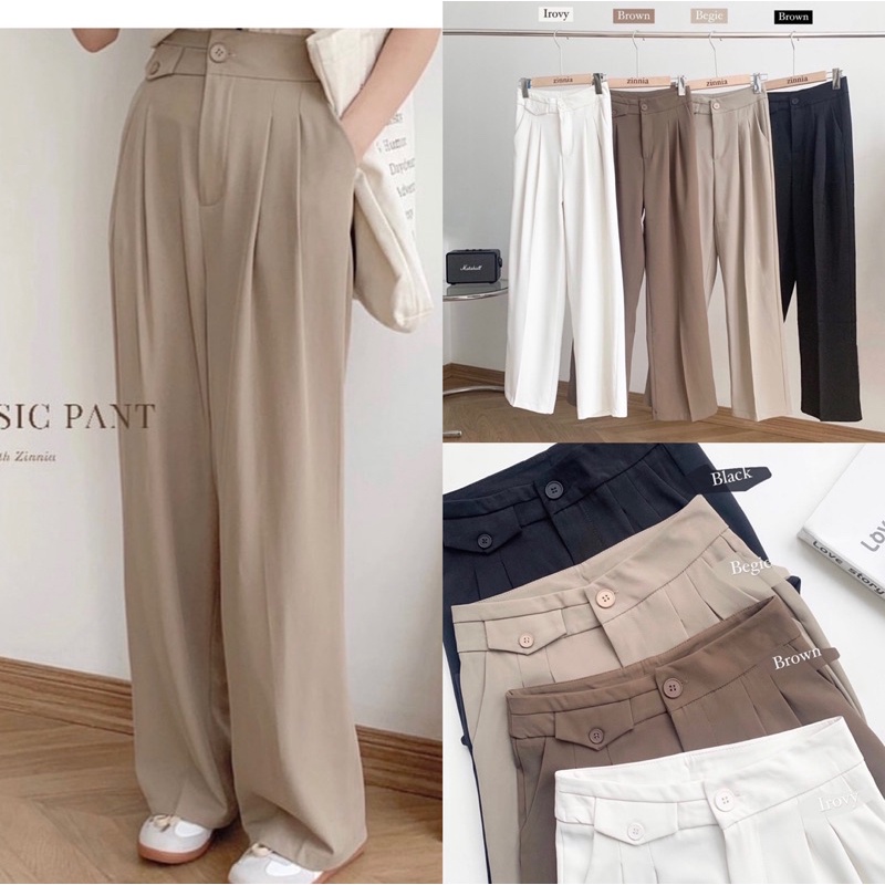 [HÀNG QUẢNG CHÂU]QUẦN CULOTTES ỐNG RỘNG TÚI NẮP chuẩn style Ulzzang