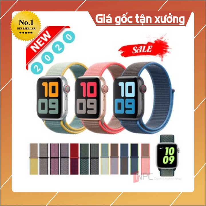 [ RẺ- ĐẸP ]  Dây đeo Apple Watch chất liệu Nylon cao cấp ôm tay cho Series 5/4/3/2/1 kích thước 38 40 42 44