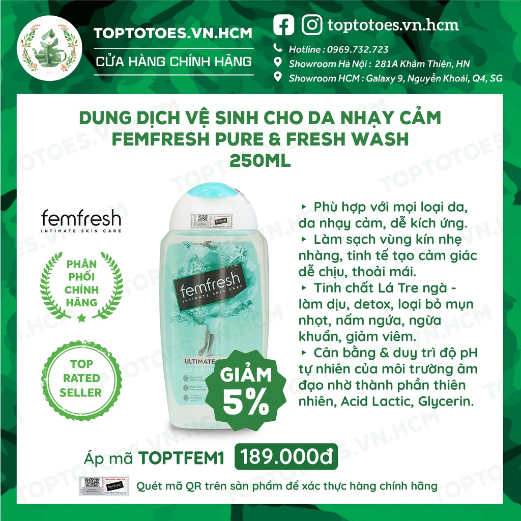 Dung dịch vệ phụ nữ Femfresh Daily Intimate Wash Anh Quốc 150ml/ 250ml [NHẬP KHẨU CHÍNH HÃNG 100%]