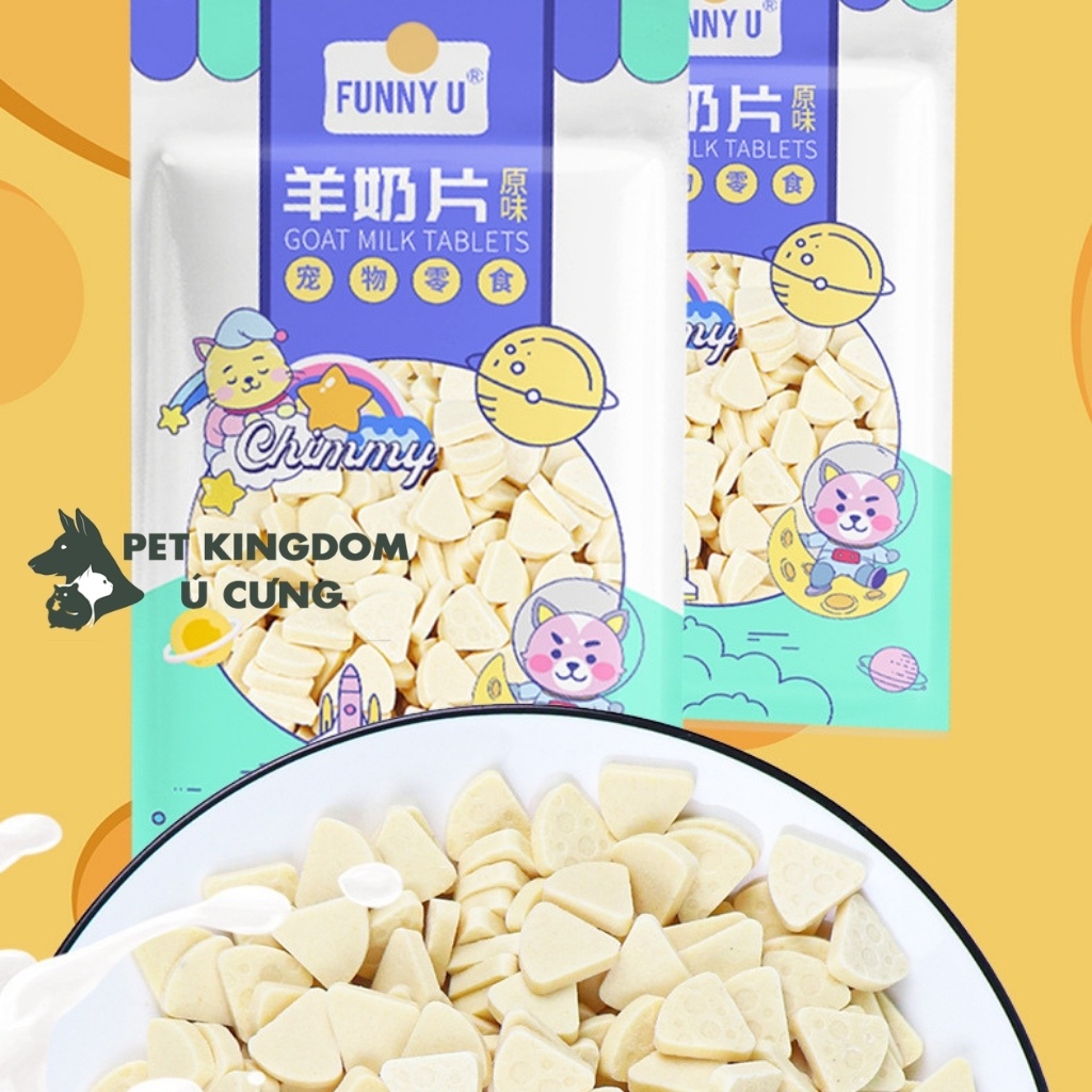 Bánh Thưởng Sữa Dê Phô Mai Cho Chó Mèo Bổ Sung Canxi Gói 100g