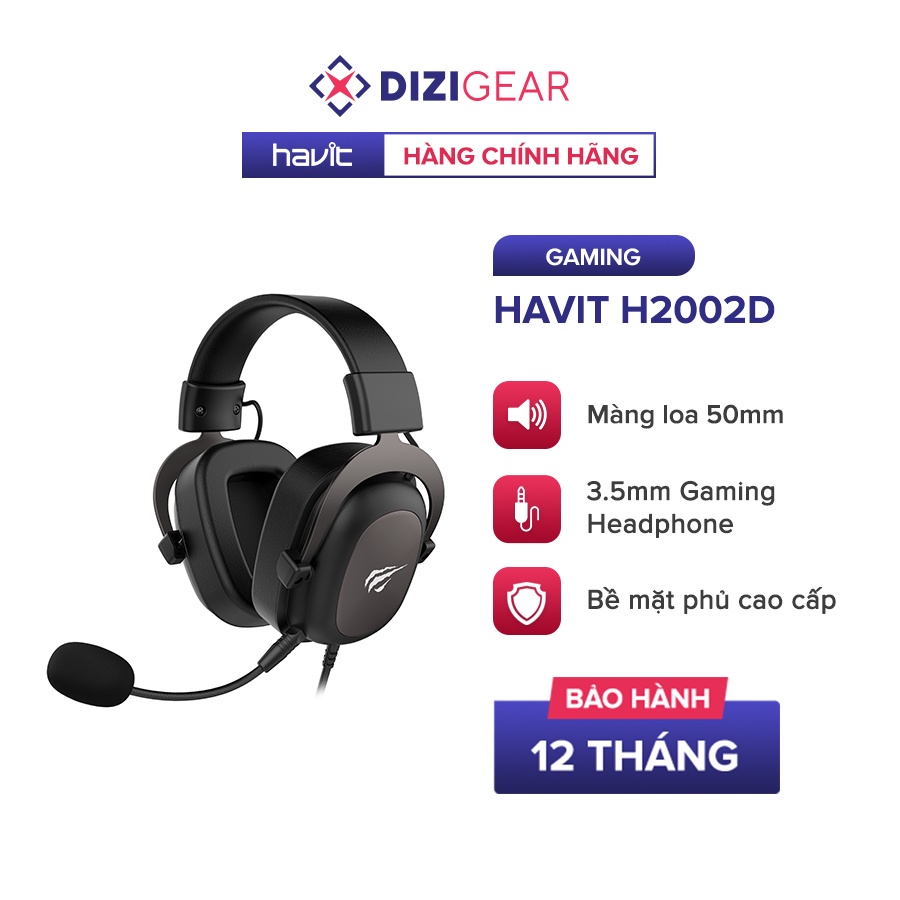 Tai Nghe Gaming Headphone HAVIT H2002D, Driver 53mm, Bề Mặt Phủ Cao Cấp ...