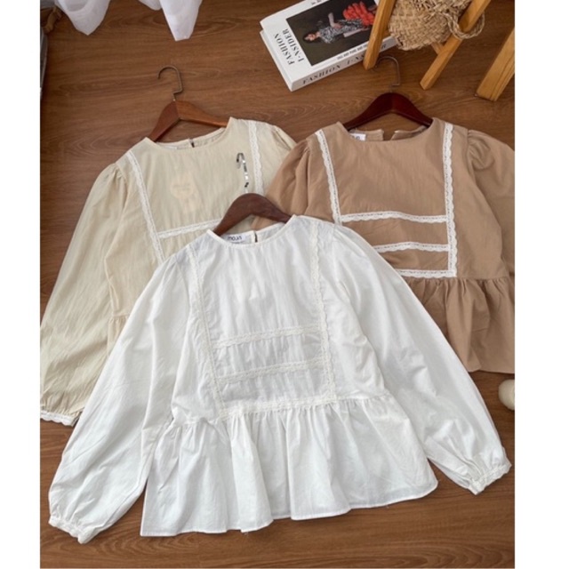 Áo babydoll viền ren chân xòe hàng quảng châu cao cấp chất mịn mát mã A014