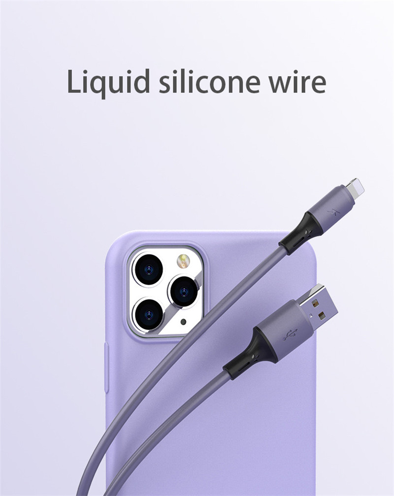 KAXOE 2.4A Liquid Silicone Data Cable Fast Charging Micro Usb / Type-C iPhone (0.25M)