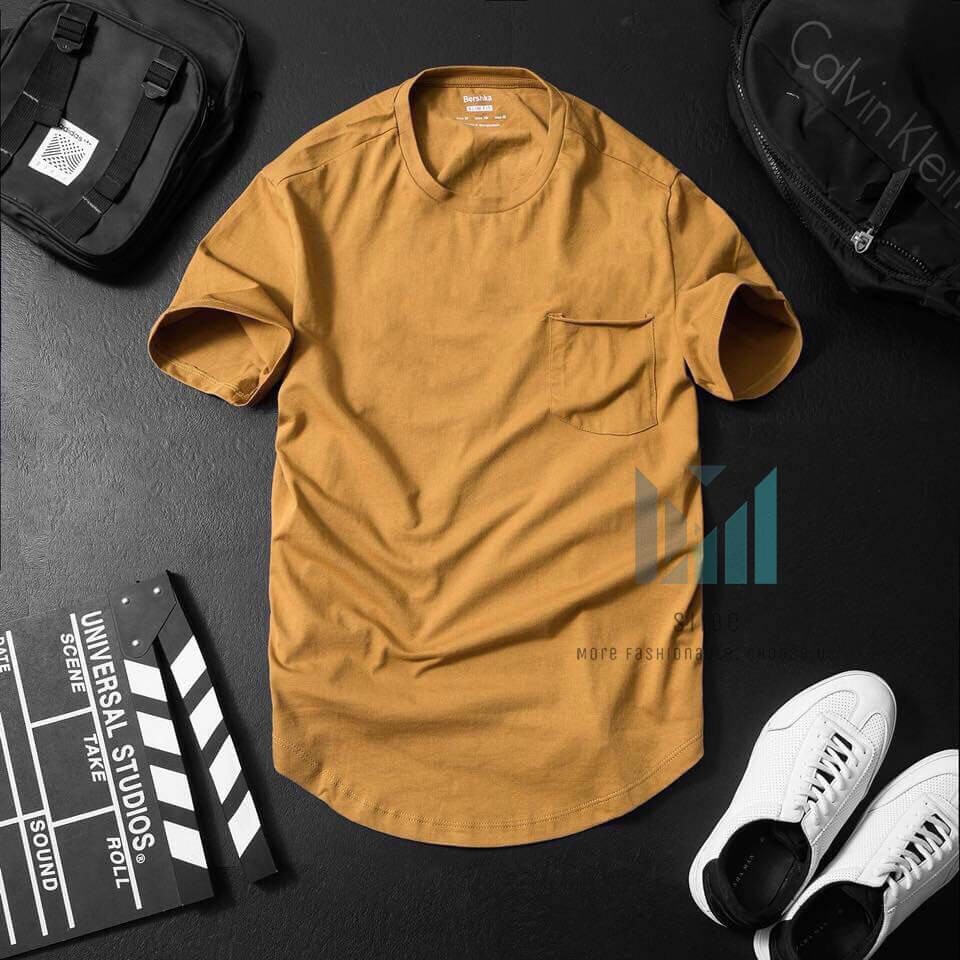 Áo thun UNISEX  trơn đơn giản có túi - Thời trang nam SIIBE