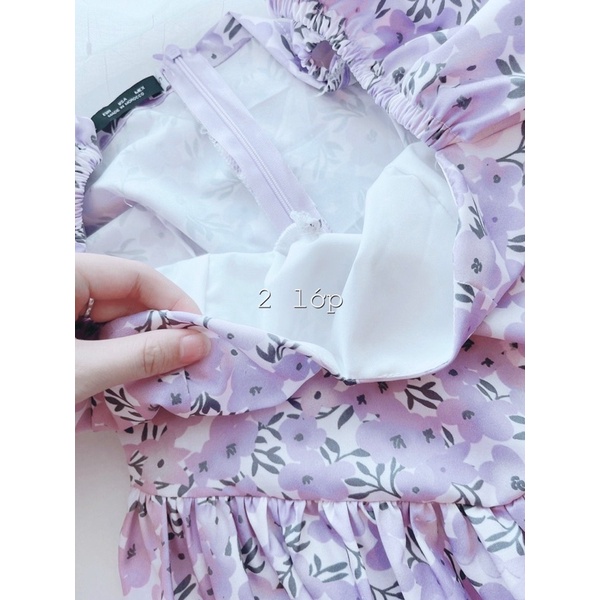 Váy Hoa Nhí Tím Bồng Bềnh Tiểu Thư