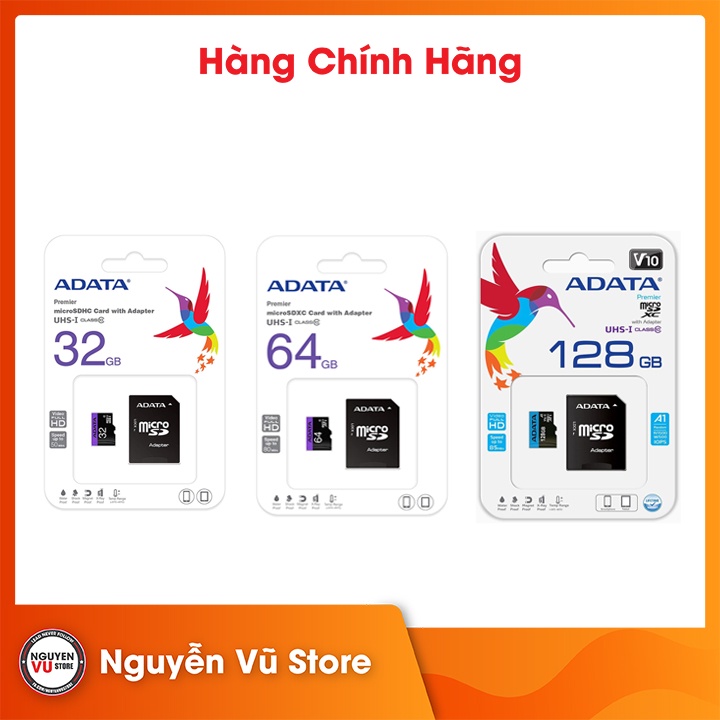 Thẻ Nhớ Micro Adata 32GB / Adata 64GB / Adata 128GB UHS-I Class10 - Hàng Chính Hãng