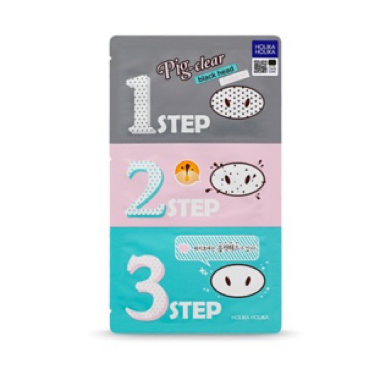 Miếng lột mụn mũi 3 bước Holika Holika Pig Nose Clear Black Head 3 Step Kit dành cho da mụn đầu đen