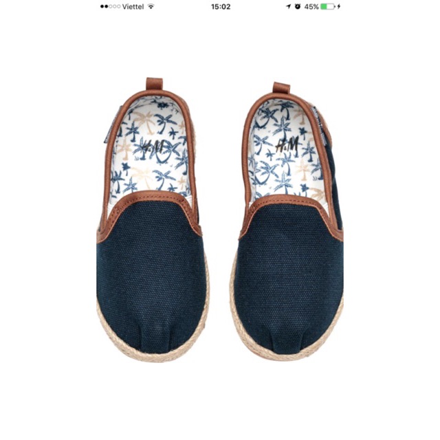 Slip On Bé Trai Đế Cói Xanh Navy