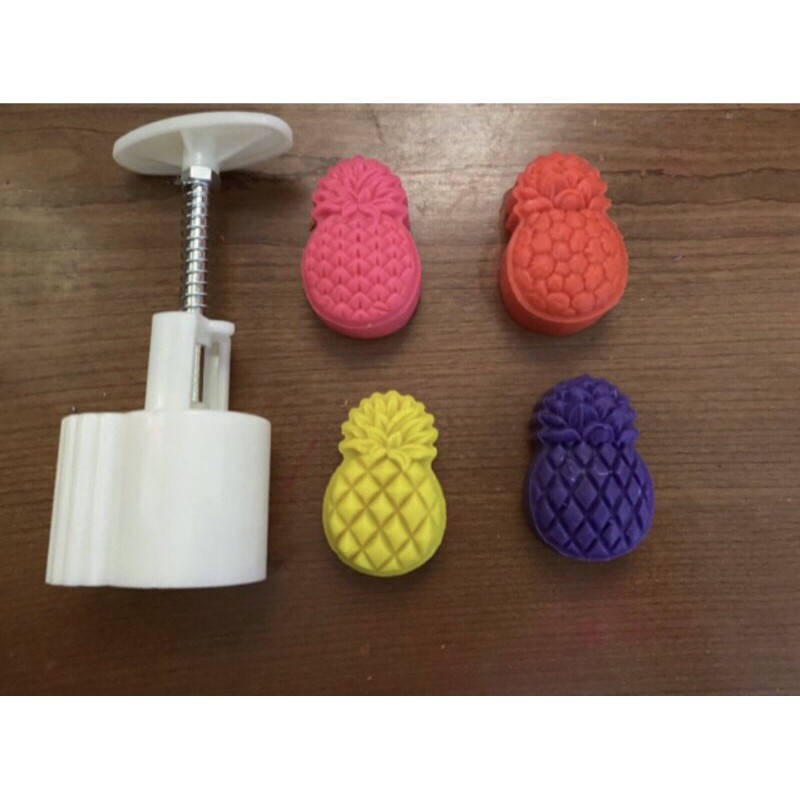 Khuôn Trung Thu 2021 Lò Xo 50G 4 Mặt Quả Dứa ( Làm Bánh Dứa )