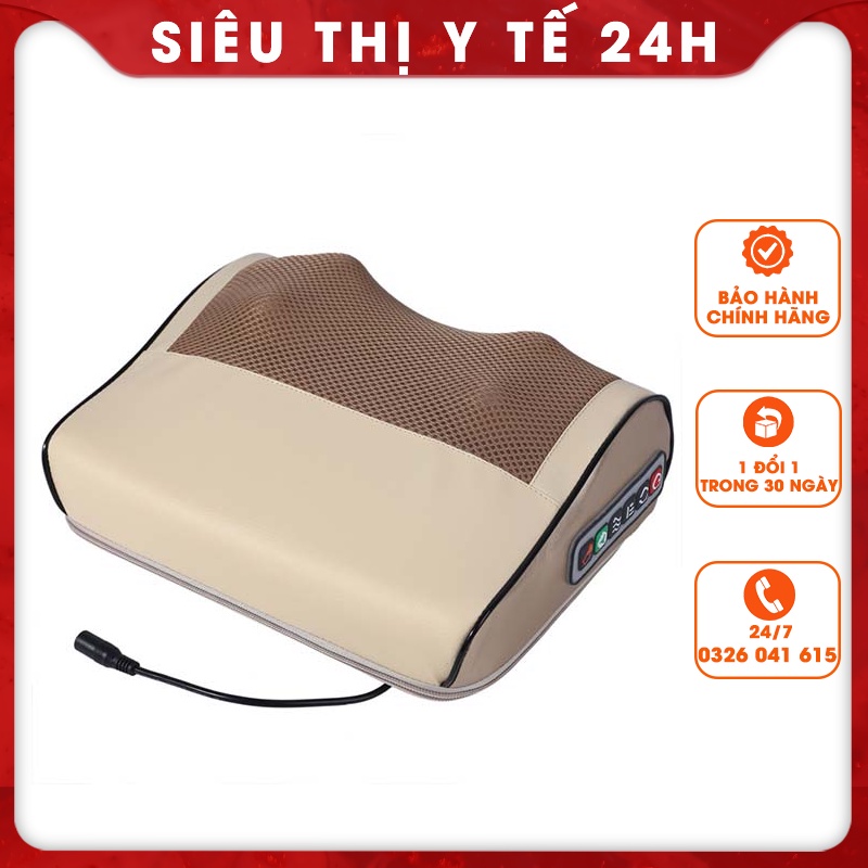 Gối Massage Cổ,Vai Gáy Hồng Ngoại - Máy Mát xa Cổ Vai Gáy Lưng Cao Cấp 16 Bi Trị Liệu Nhật Bản
