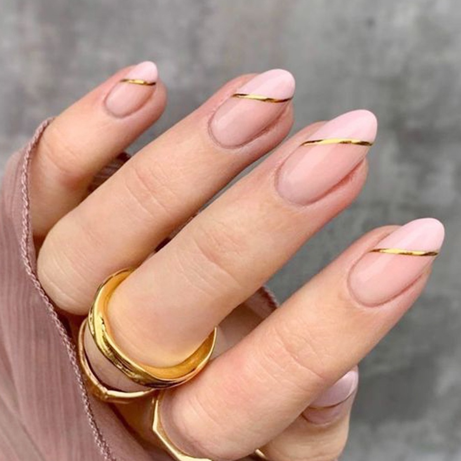 Nhãn Dán Trang Trí Móng Tay Họa Tiết Đường Cong 3D Bằng Kim Loại CHSTZ-GS104